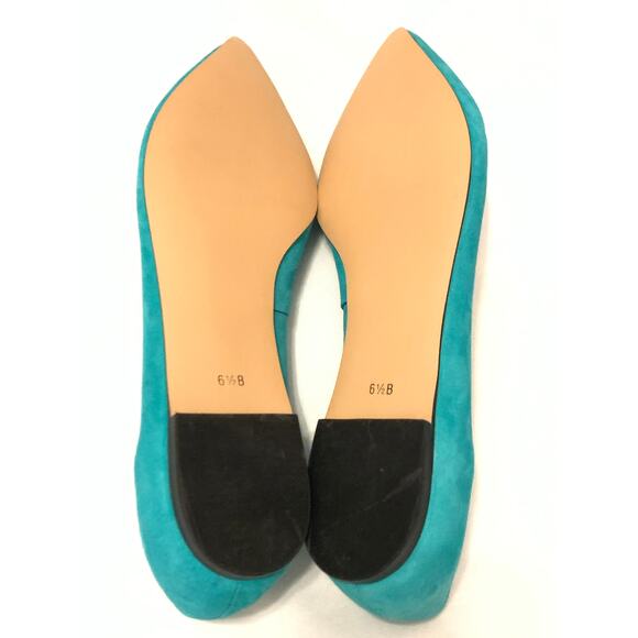 Talbots Womens Green Suede 6.5 Ballet Flats Pointed Toe NWOT  Genuine Leather - Picture 6 of 12